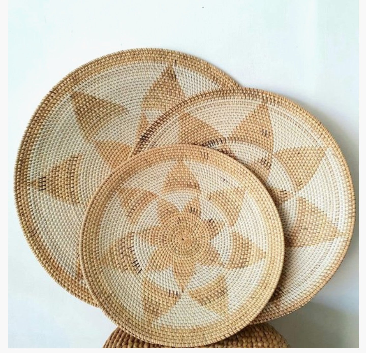 Rotan wandschalen XL set Bunga