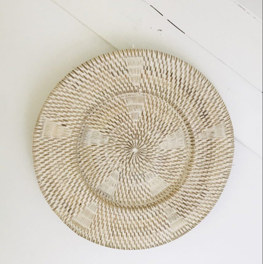 Rotan White wash wandschaal Anvi
