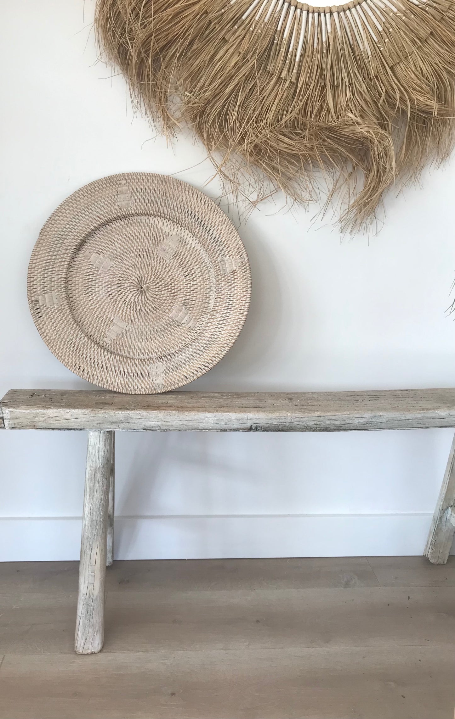 Rotan White wash wandschaal Anvi