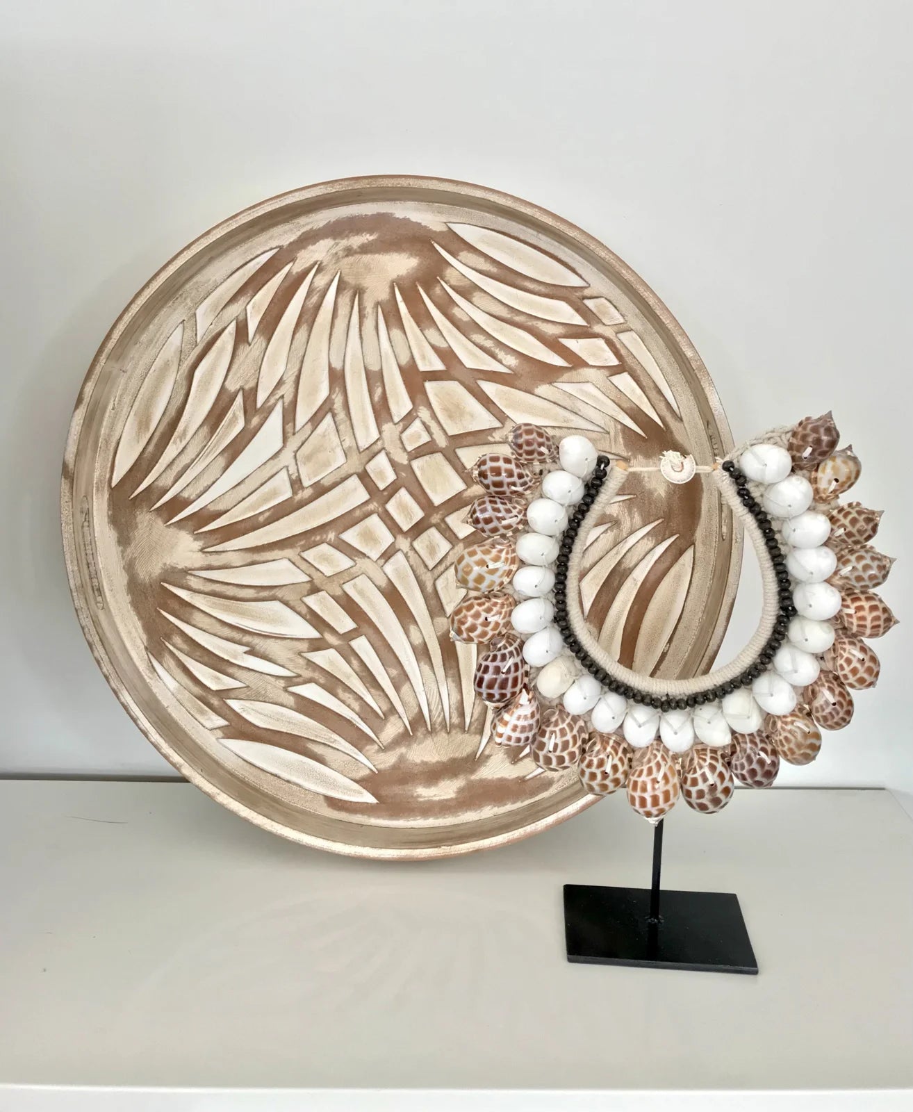 Dienblad / wanddecoratie whitewash 60 cm