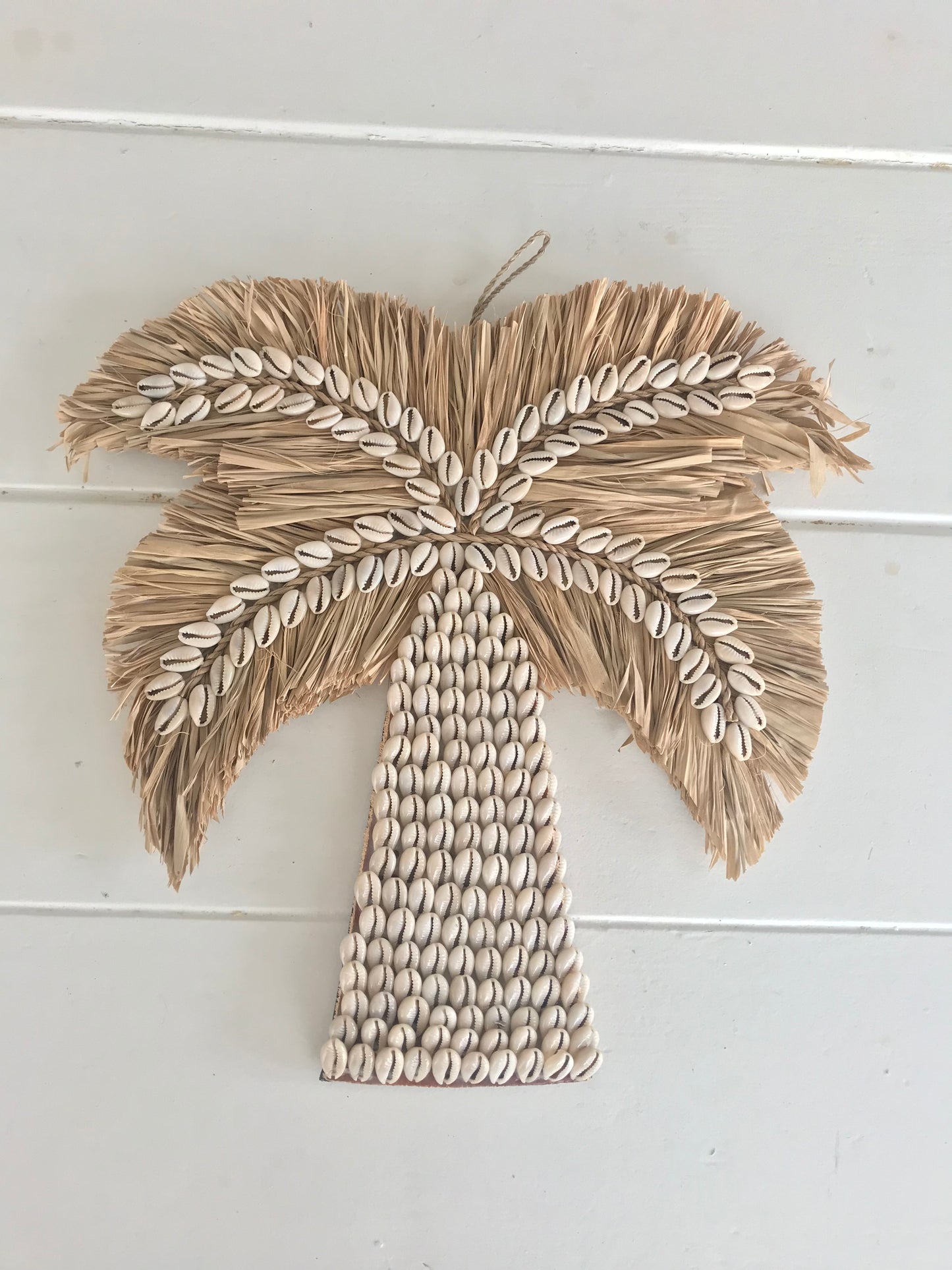 Palmboom wanddecoratie met schelpen