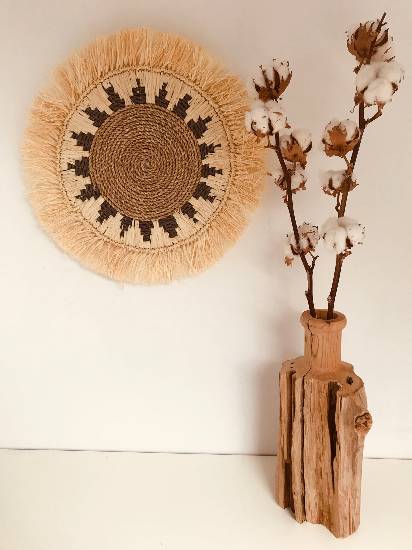 Wandhanger raffia fringe 40 cm