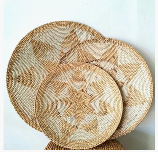 Rotan wandschalen  XL set Bunga