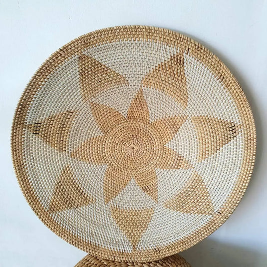 Rotan Wandschaal bloem  motief Nani ( 60 cm )